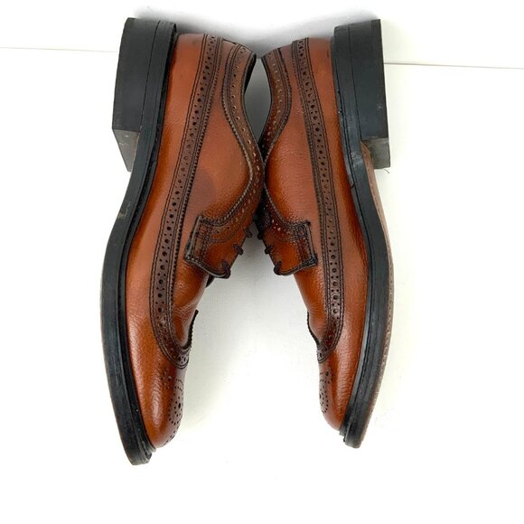 Dexter Brown Pebbled Leather Longwing Wingtip Brogues Oxford Shoes Size 9C - Picture 9 of 16